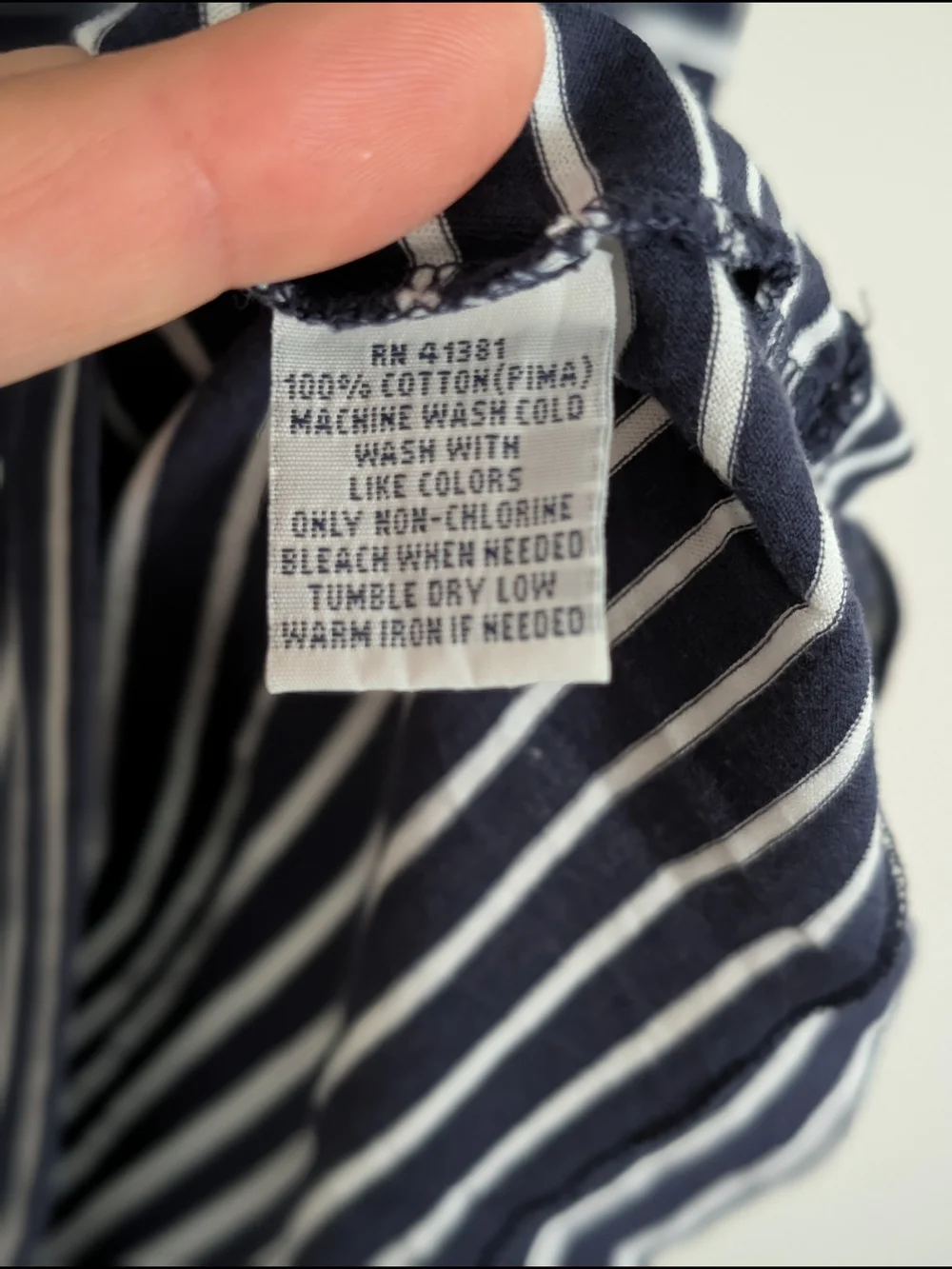 Polo Ralph Lauren Mens Navy White Striped Logo Cotton Jersey T-Shirt L